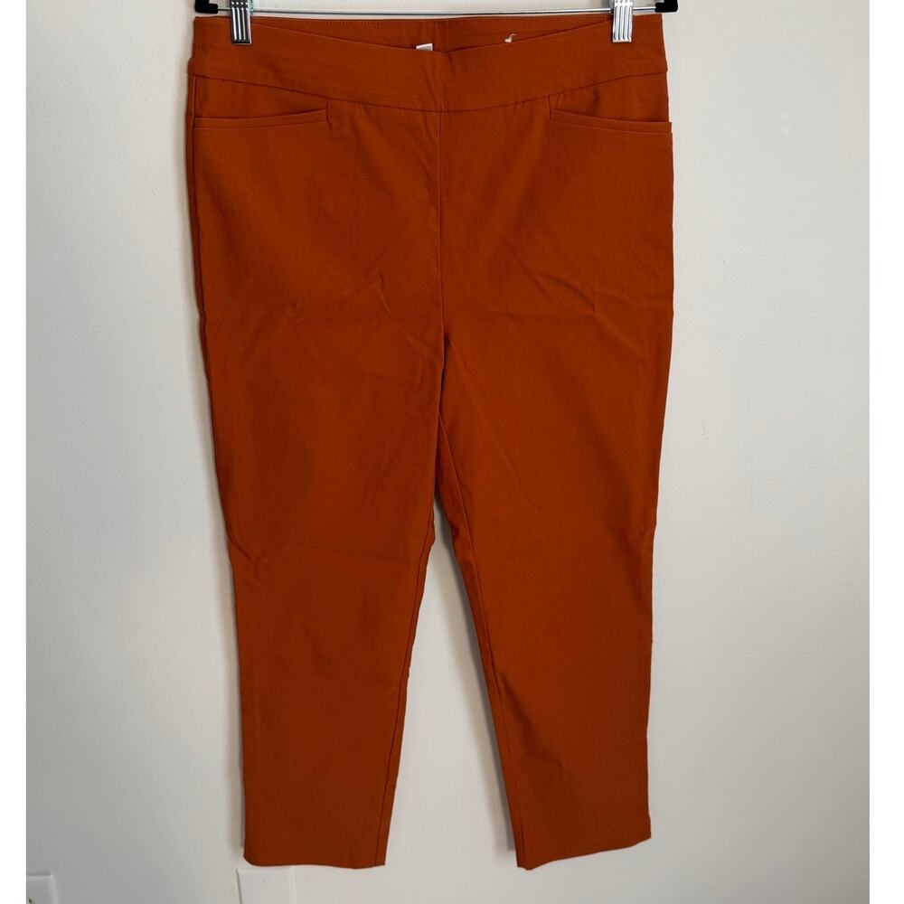Chico's Burnt orange Pull on cropped pants size 10